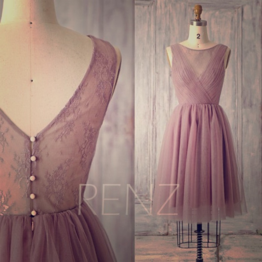 Tulle & Lace Illusion A-Line Party Dress